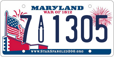 MD license plate 7AU1305