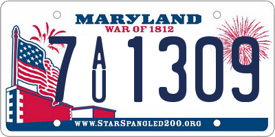 MD license plate 7AU1309