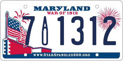 MD license plate 7AU1312