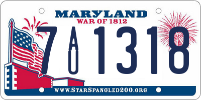 MD license plate 7AU1318