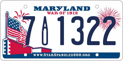 MD license plate 7AU1322