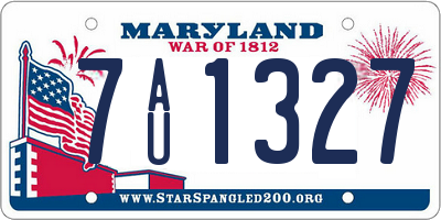 MD license plate 7AU1327