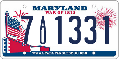 MD license plate 7AU1331