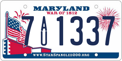 MD license plate 7AU1337