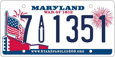 MD license plate 7AU1351