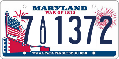 MD license plate 7AU1372
