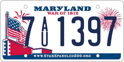 MD license plate 7AU1397