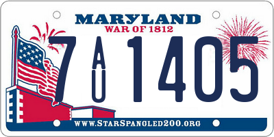 MD license plate 7AU1405