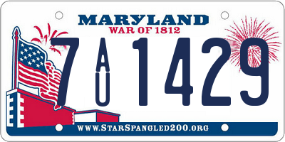 MD license plate 7AU1429