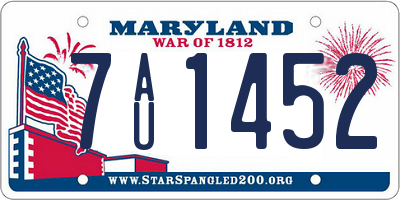 MD license plate 7AU1452