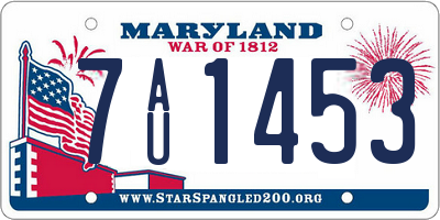 MD license plate 7AU1453