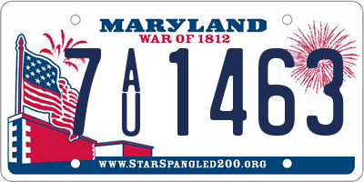 MD license plate 7AU1463