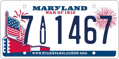 MD license plate 7AU1467