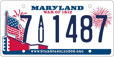 MD license plate 7AU1487