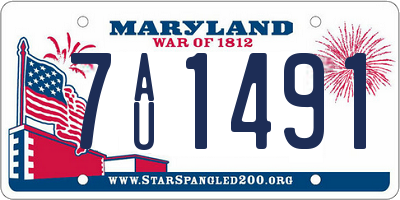 MD license plate 7AU1491