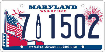 MD license plate 7AU1502