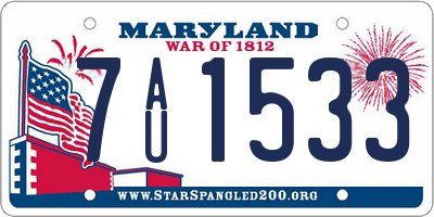 MD license plate 7AU1533