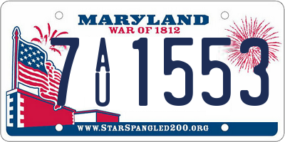 MD license plate 7AU1553