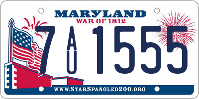 MD license plate 7AU1555