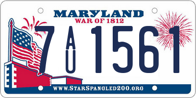 MD license plate 7AU1561