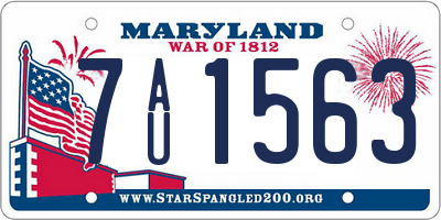 MD license plate 7AU1563