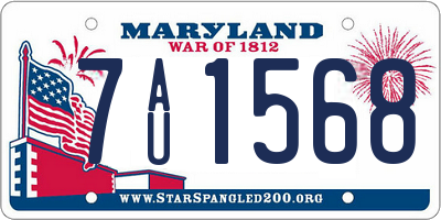 MD license plate 7AU1568