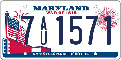 MD license plate 7AU1571