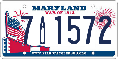 MD license plate 7AU1572
