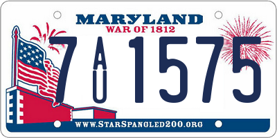 MD license plate 7AU1575