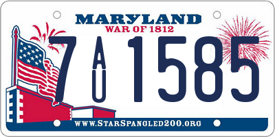 MD license plate 7AU1585