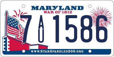 MD license plate 7AU1586