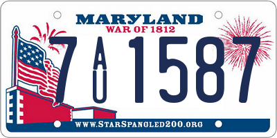 MD license plate 7AU1587