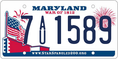 MD license plate 7AU1589