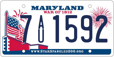 MD license plate 7AU1592