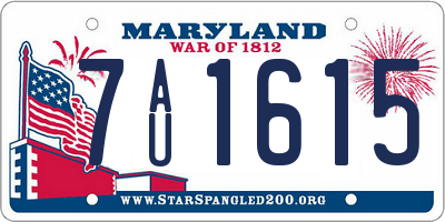 MD license plate 7AU1615