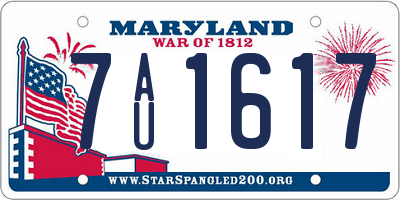 MD license plate 7AU1617