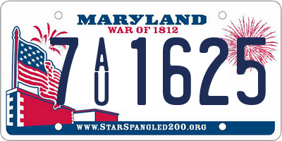 MD license plate 7AU1625