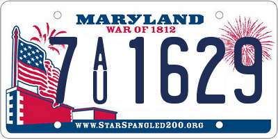 MD license plate 7AU1629