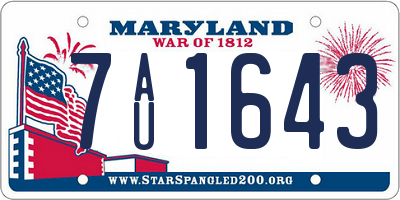 MD license plate 7AU1643