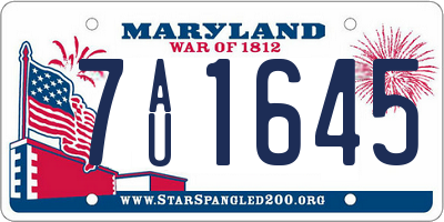 MD license plate 7AU1645