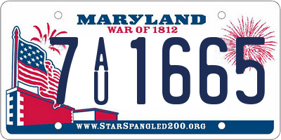 MD license plate 7AU1665