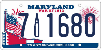 MD license plate 7AU1680