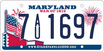 MD license plate 7AU1697