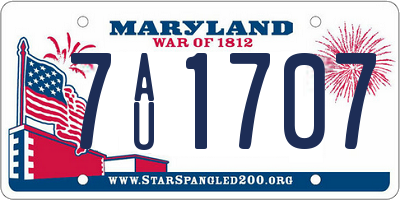 MD license plate 7AU1707