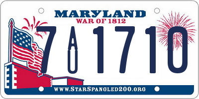 MD license plate 7AU1710