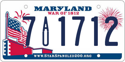 MD license plate 7AU1712
