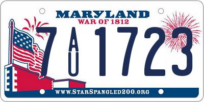 MD license plate 7AU1723