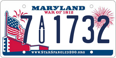 MD license plate 7AU1732