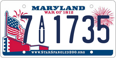 MD license plate 7AU1735