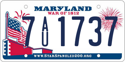 MD license plate 7AU1737